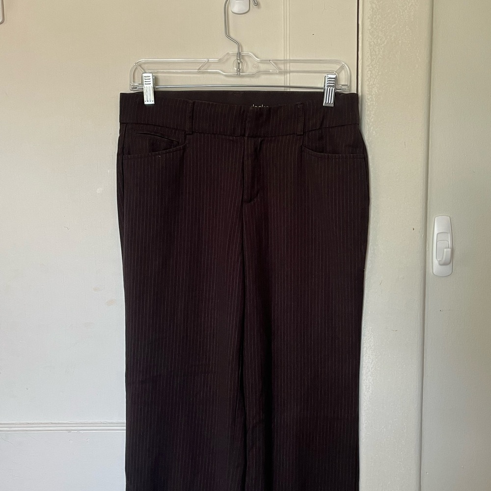 Vintage Chocolate Brown Pinstripe Trousers